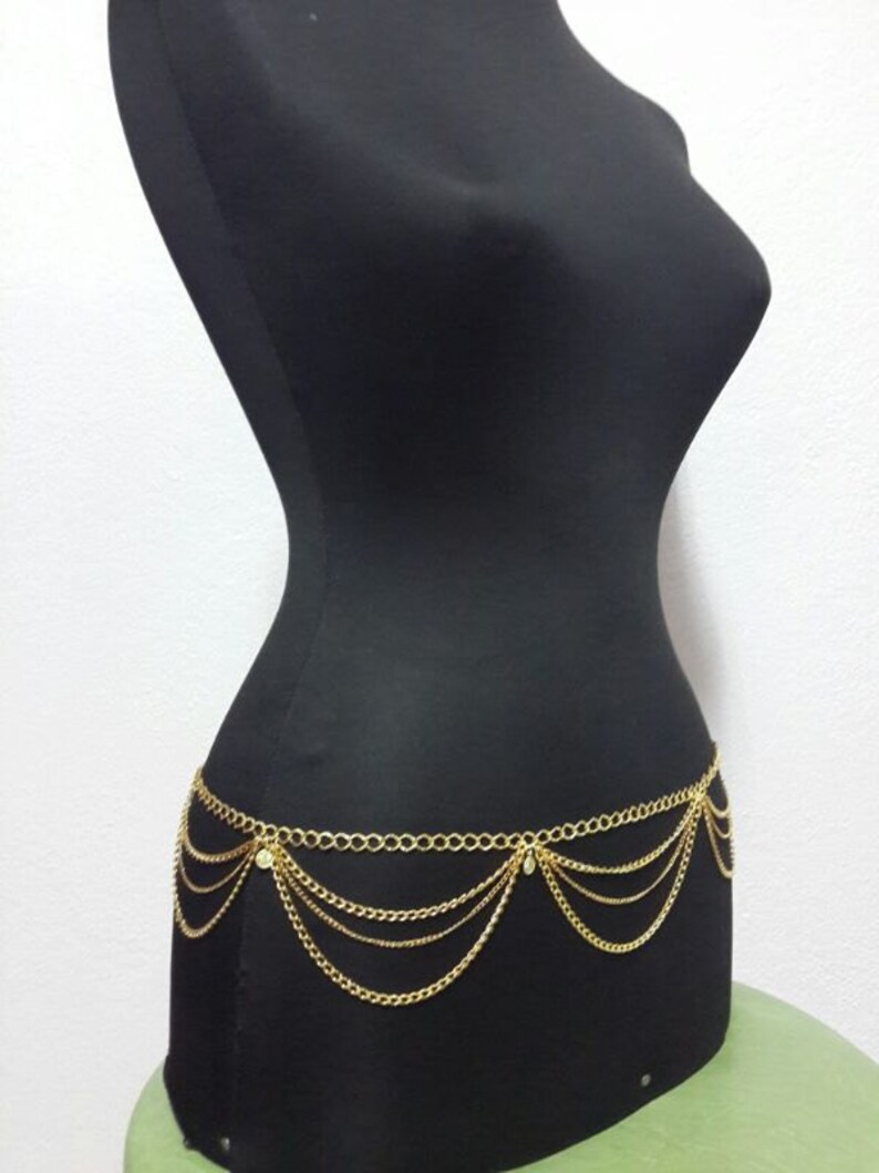 Gold Belly Chain Body Chain Belly Dance Waist Chain Gold Etsy Canada