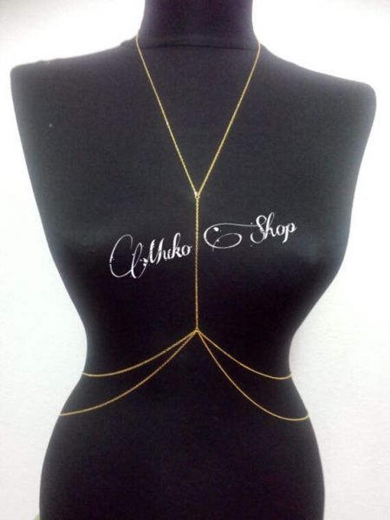 Gold Body Chain Gold Body Jewelry Delicate Body Chain Etsy