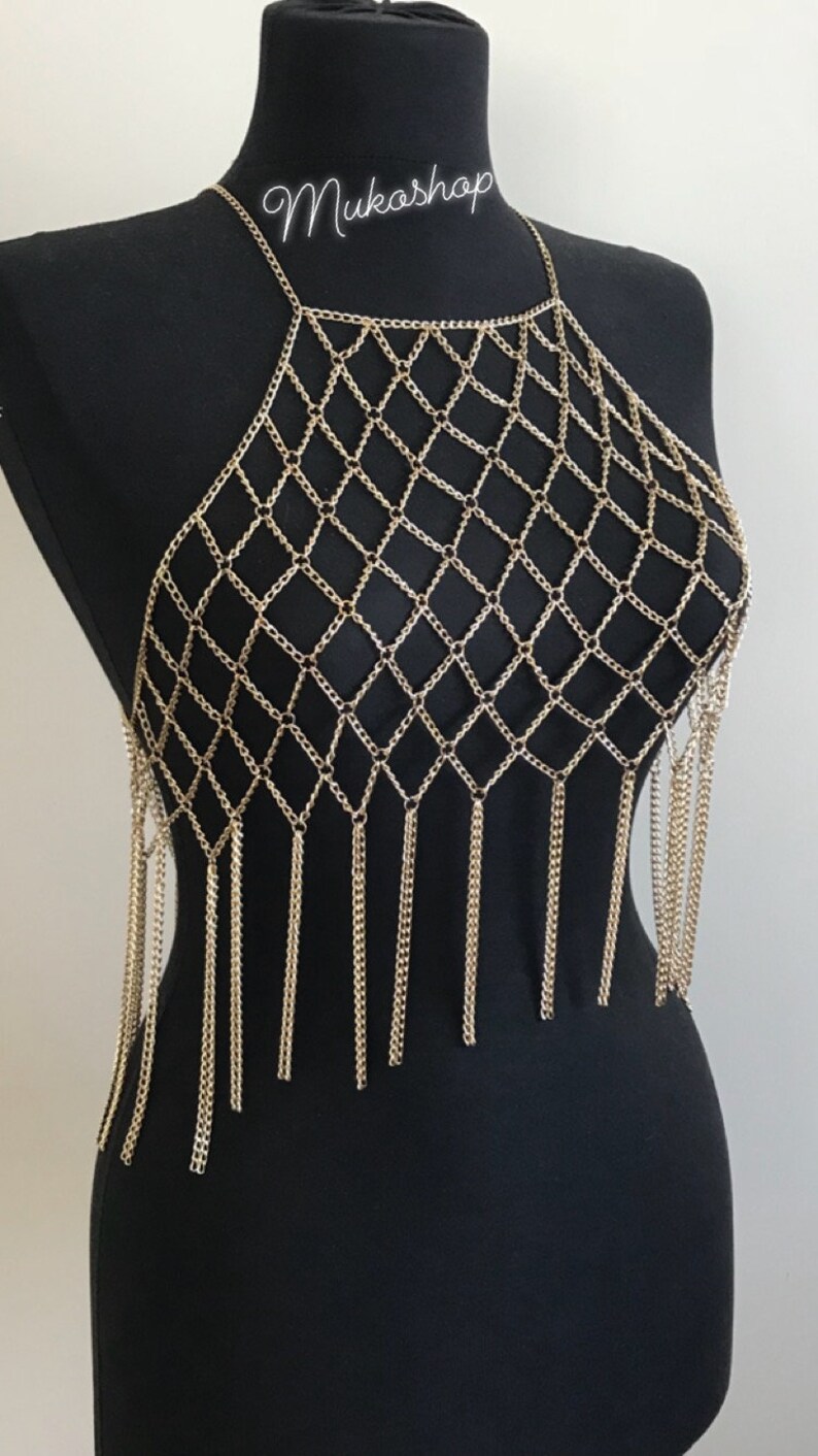 Chain Halter Top Chain Bralette Body Chain Body Jewelry