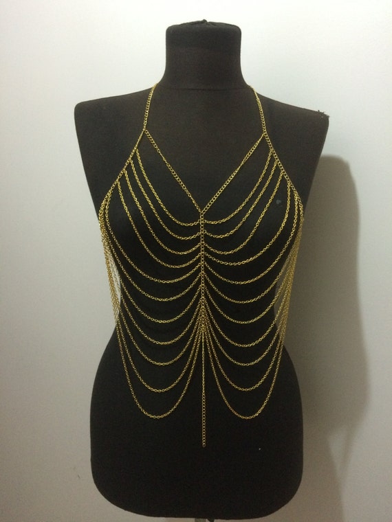 Chain Vest gold chain vest gold boy chain gold body Etsy