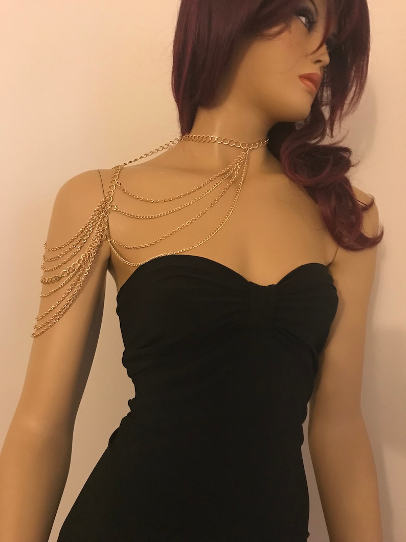 Rose gold shoulder necklace body jewelry, body chain