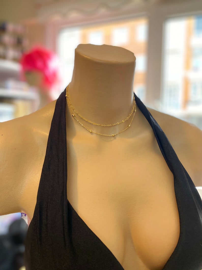 Minimalist jewelry Gift idea Choker Chain Necklacei Simple Chain Necklace Gold Chain Necklace Necklace Set
