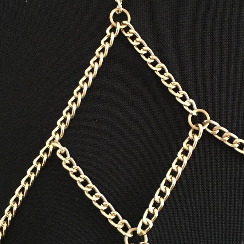 Gold body chain body jewelry gold chain bra top | Etsy