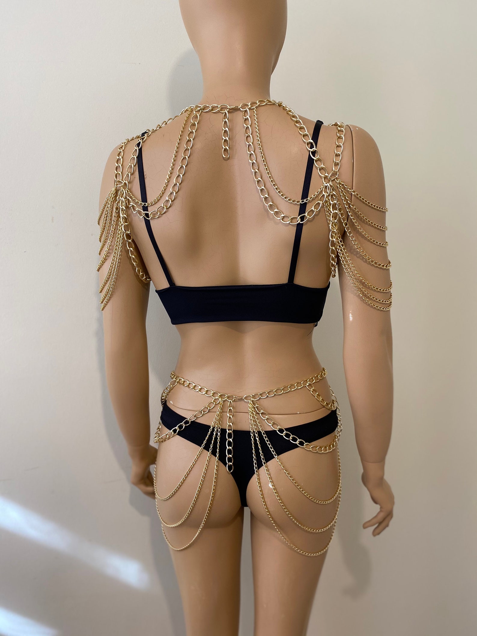 Gold Body Chain / Body Jewelry / Shoulder Chain / Belly Chain Etsy
