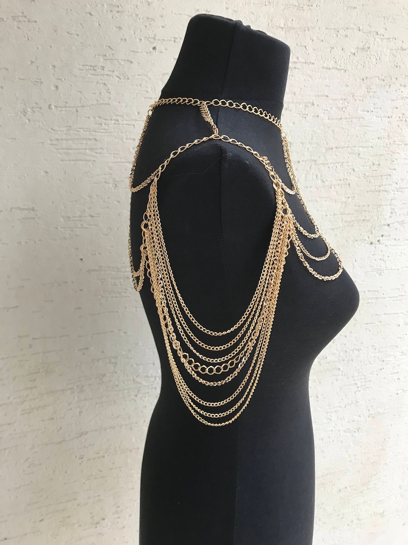 Rose gold shoulder necklace body jewelry, body chain
