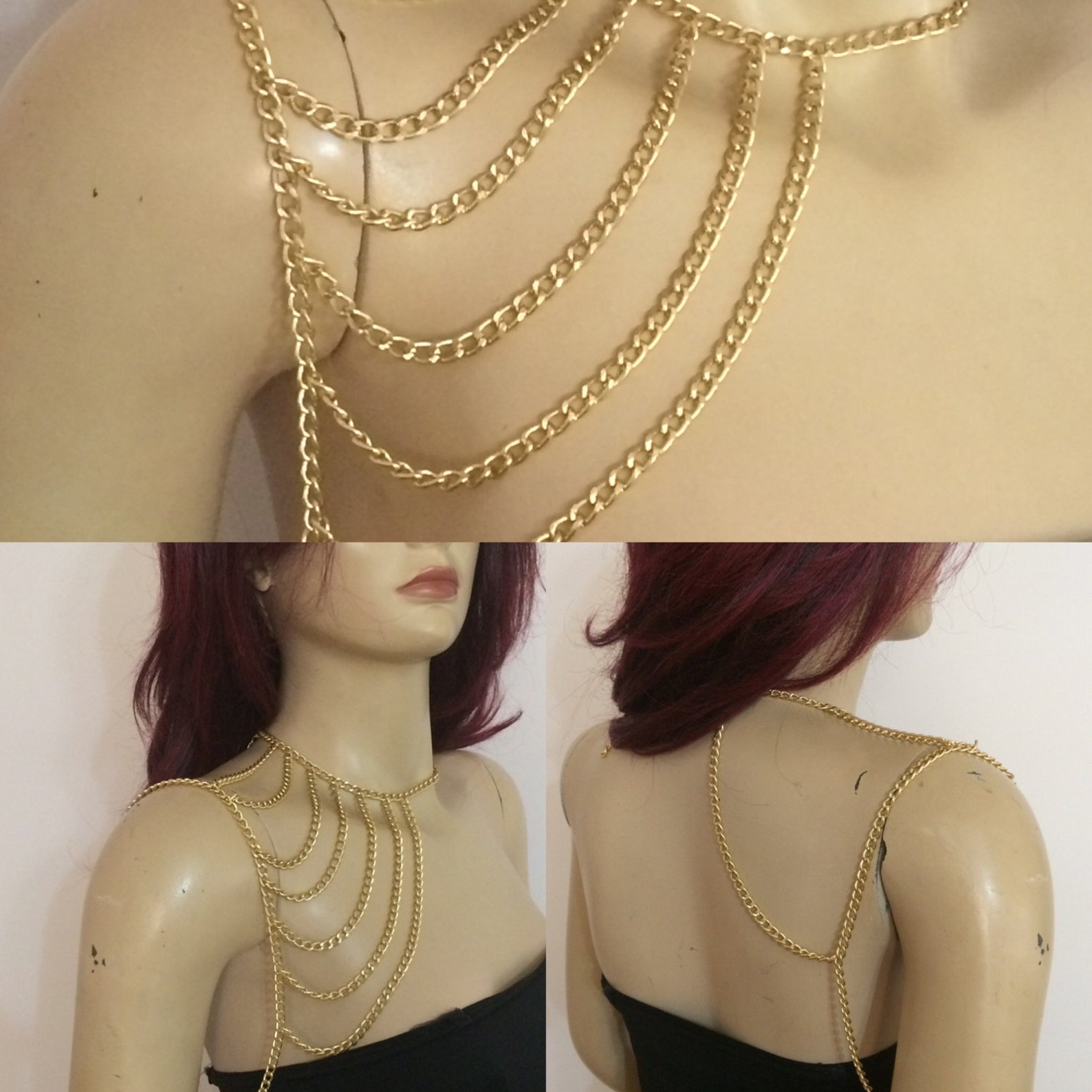 Gold Shoulder Chain Shoulder Jewelry Body Chain Body - Etsy