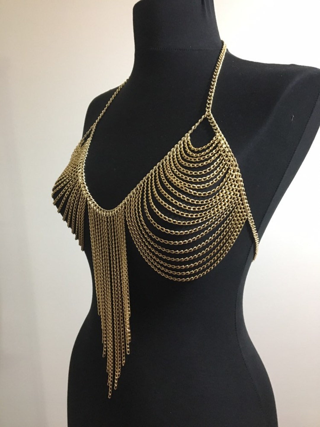 Gold Chain Bra / Gold Body Chain / Body Jewelry / Jewelry Bra / Sexy