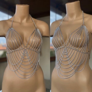 Chain Bra Gold, Strass Top, Fetish, Chainmail, Ouvert Bra Top, Cosplay  Costume Cleopatra Queen, Lingerie Bra, Personalized Gift Harness 
