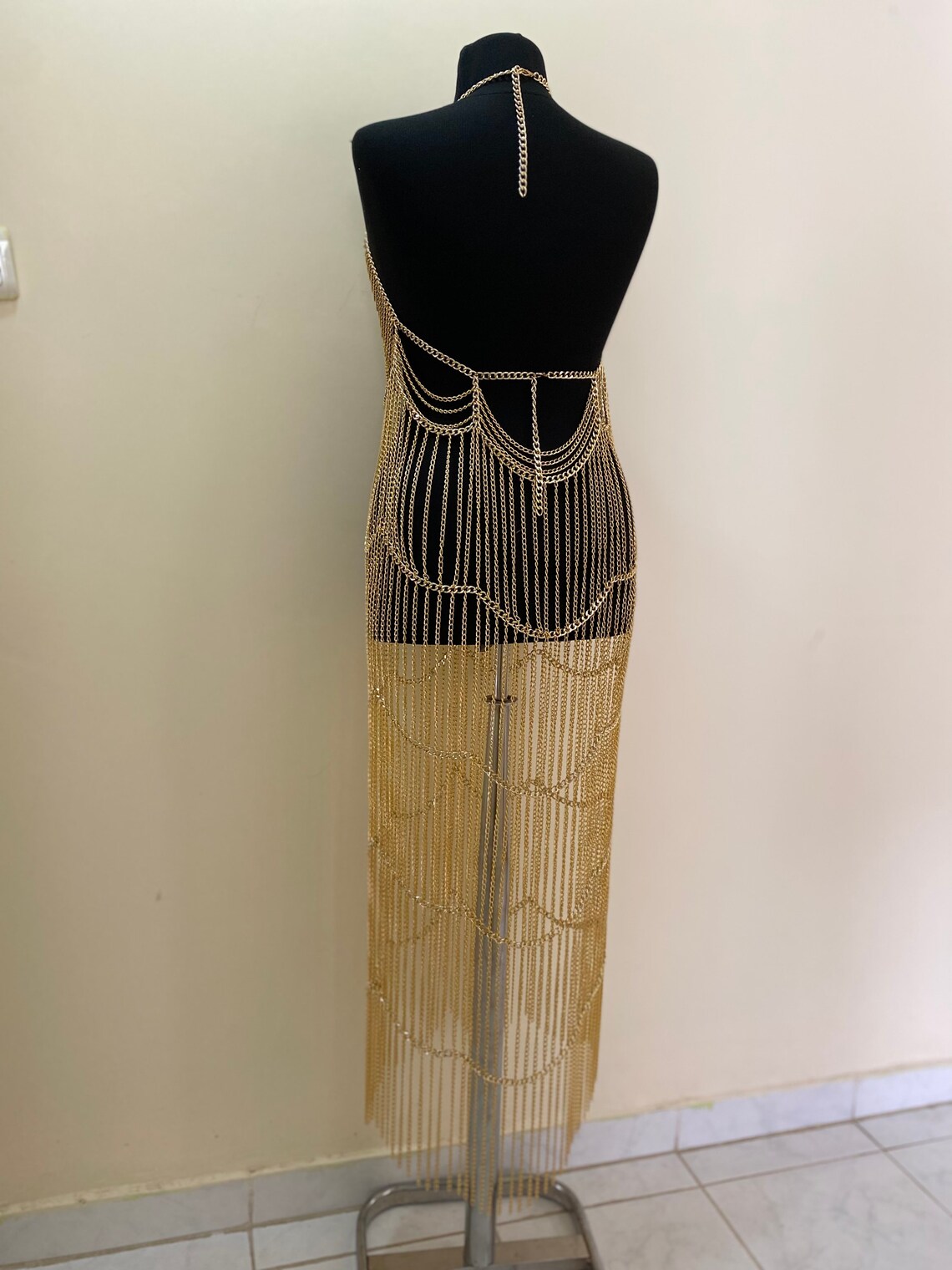 Gold Chain Dress Long Chain Dress Festival Outfit Chainmail Etsy