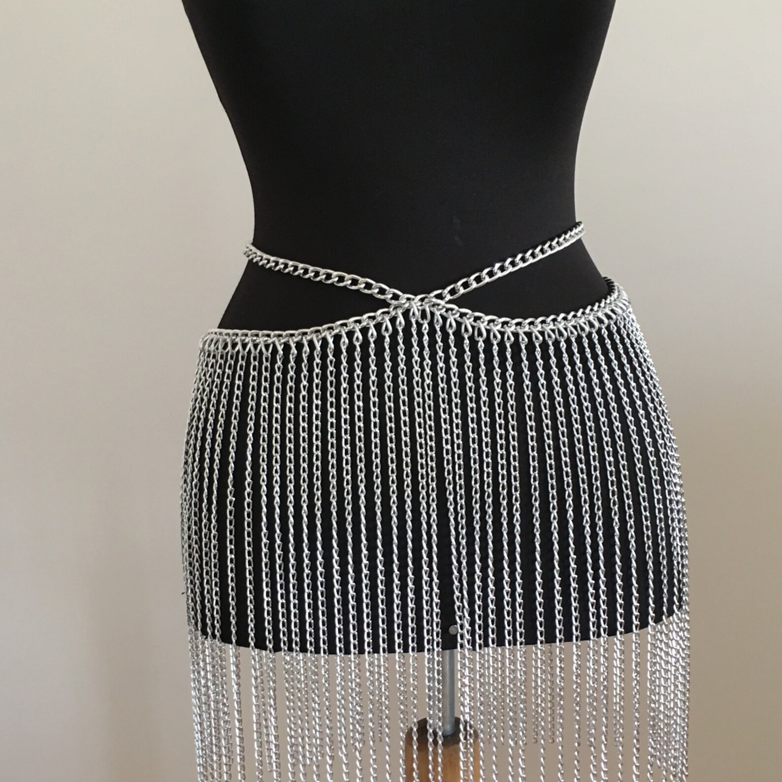 Silver Chain Skirt Body Jewelry Silver Belly Chain Silver Etsy