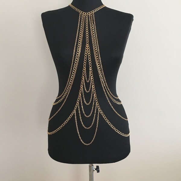 Rose Gold Body Chain Etsy