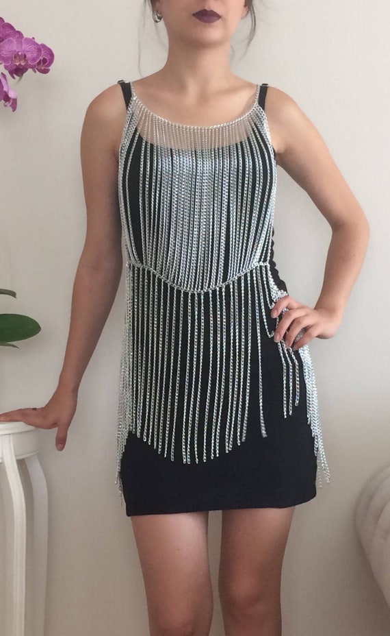 silver chain dress