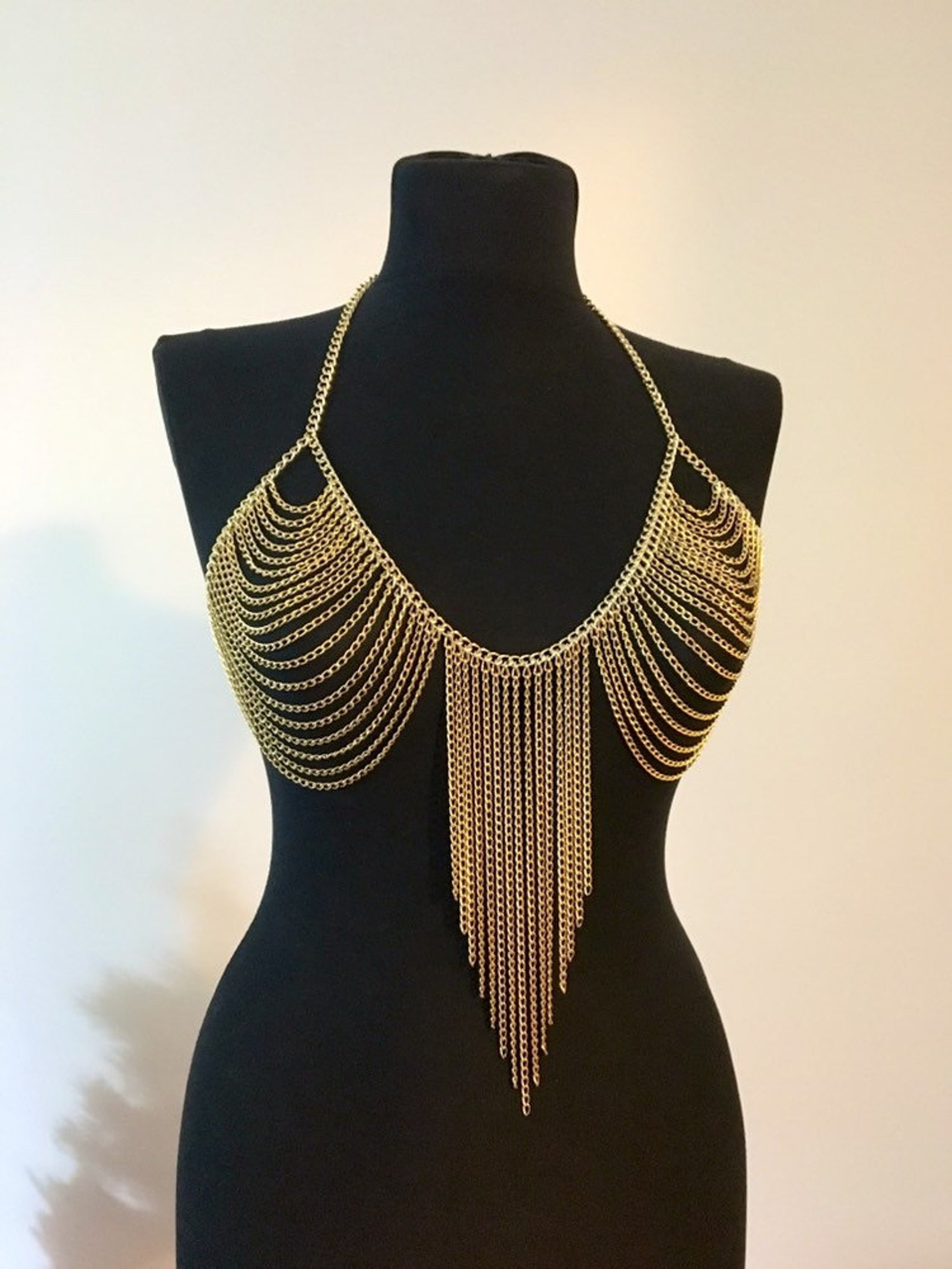 Gold Chain Bra / Gold Body Chain / Body Jewelry / Jewelry Bra Etsy
