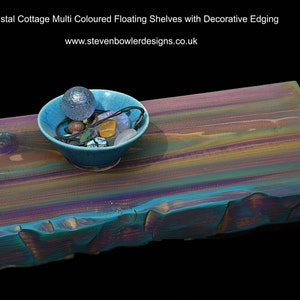 Hand Painted Coastal Floating Shelf: Candy Stripe Boat Wood Style