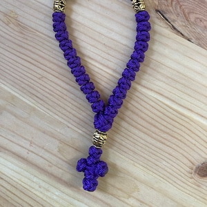 Corde de prière paracorde mauve carême 33 noeuds