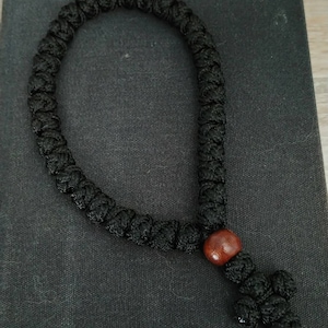 33 Knot Black Paracord Prayer Rope