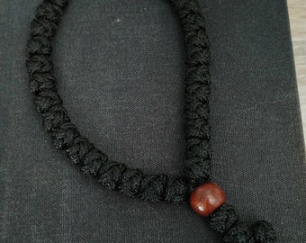 33 Knot Black Paracord Prayer Rope