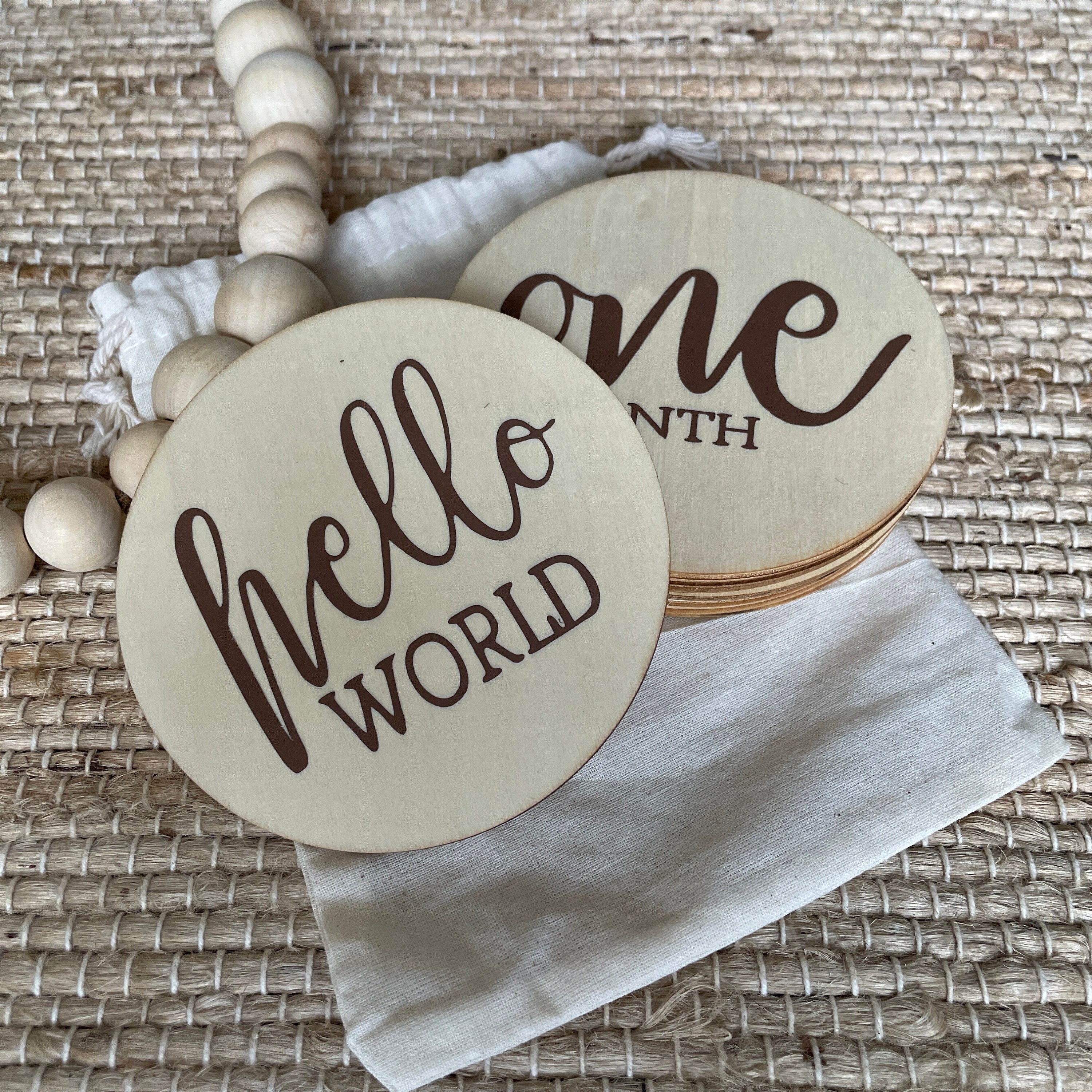 Wooden Monthly Milestone Markers for Baby Photos | Baby Monthly Photo…