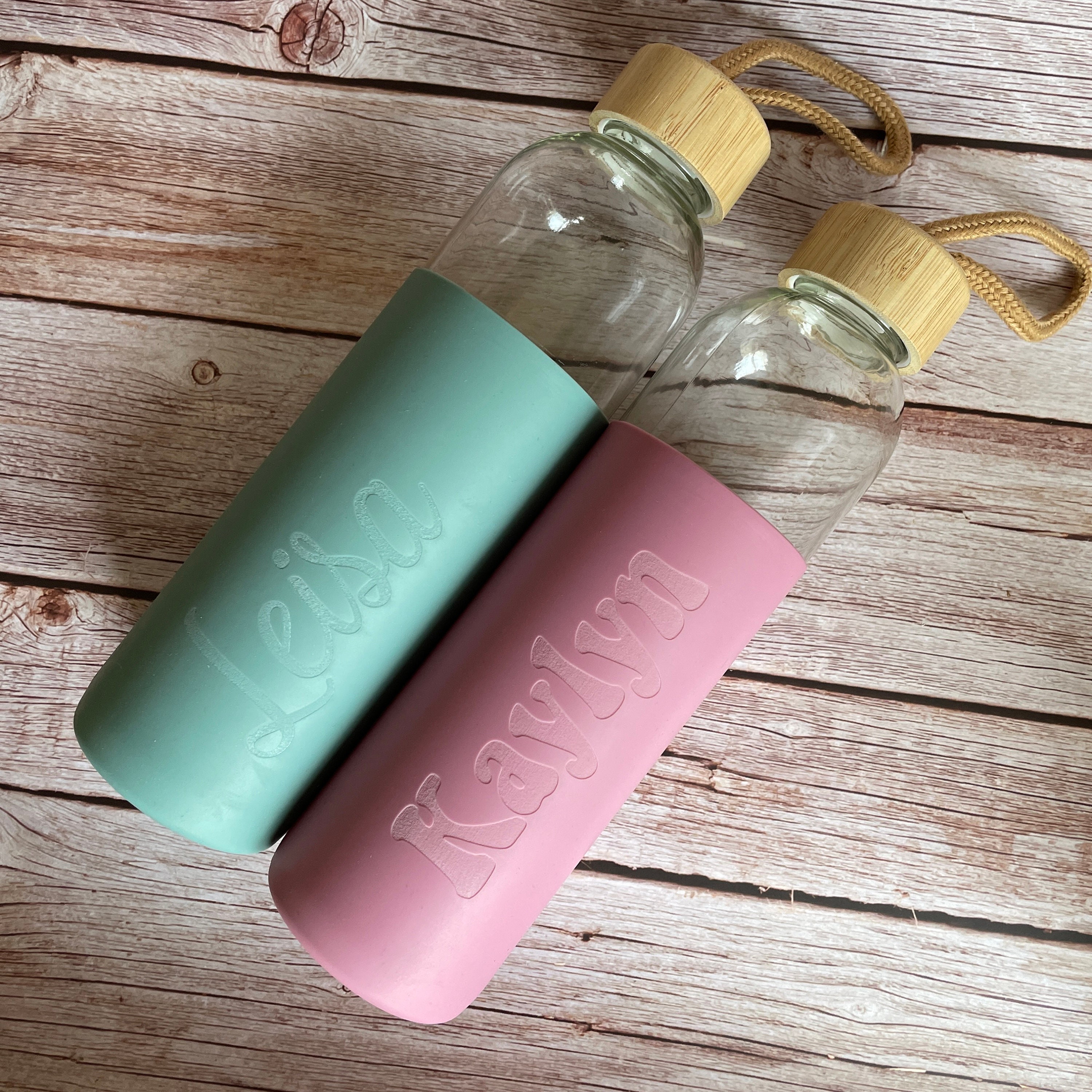 Glass Water Bottle with Silicone Sleeve - HydroJug