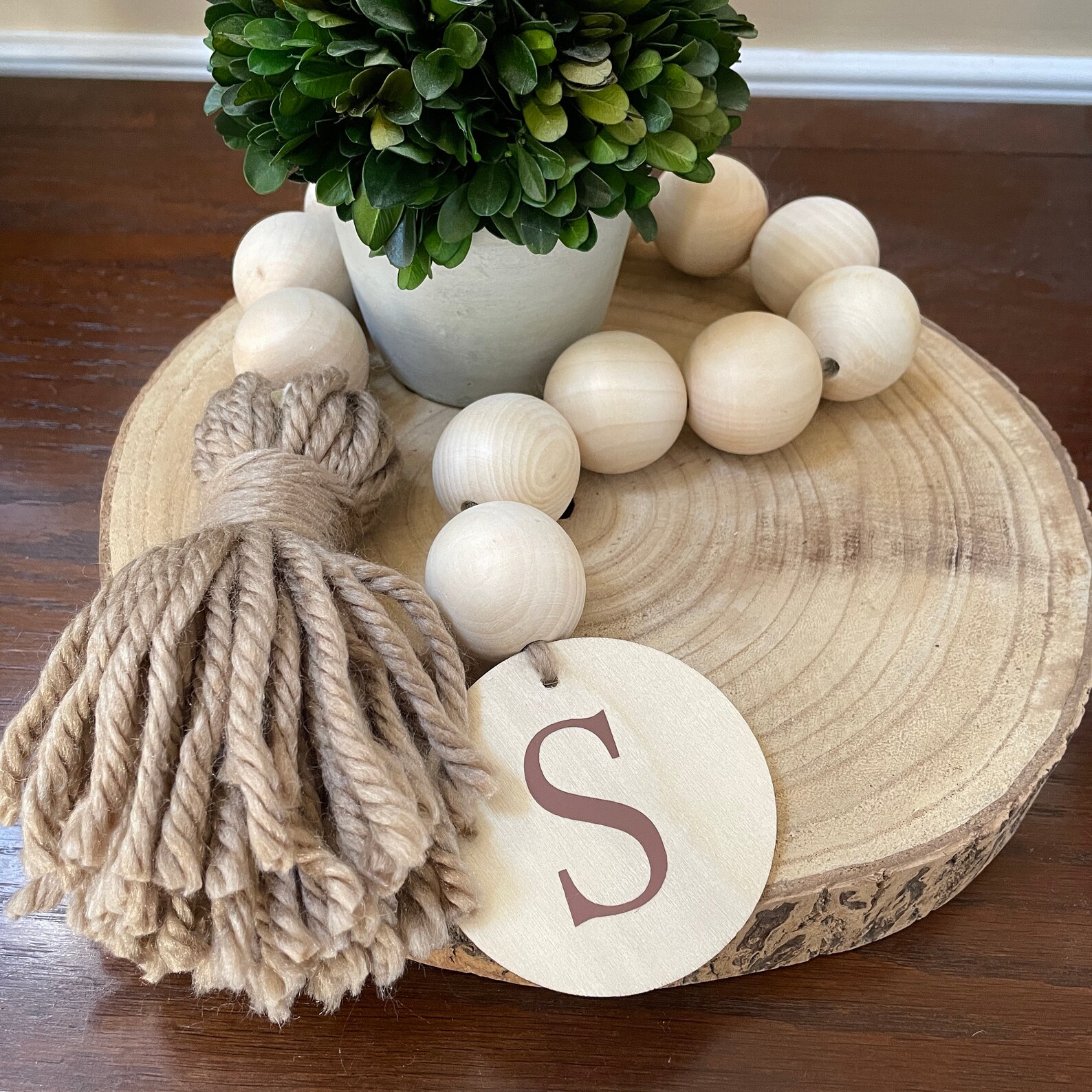 Extra Large Wood Bead Garland wooden Bead Garland Rustic Etsy