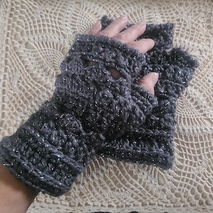 Sparkly Fingerless Gloves, White, Red, Magenta and Grey Winter Gloves, Arm Warmers, Customizable Color, Small Gift for Her