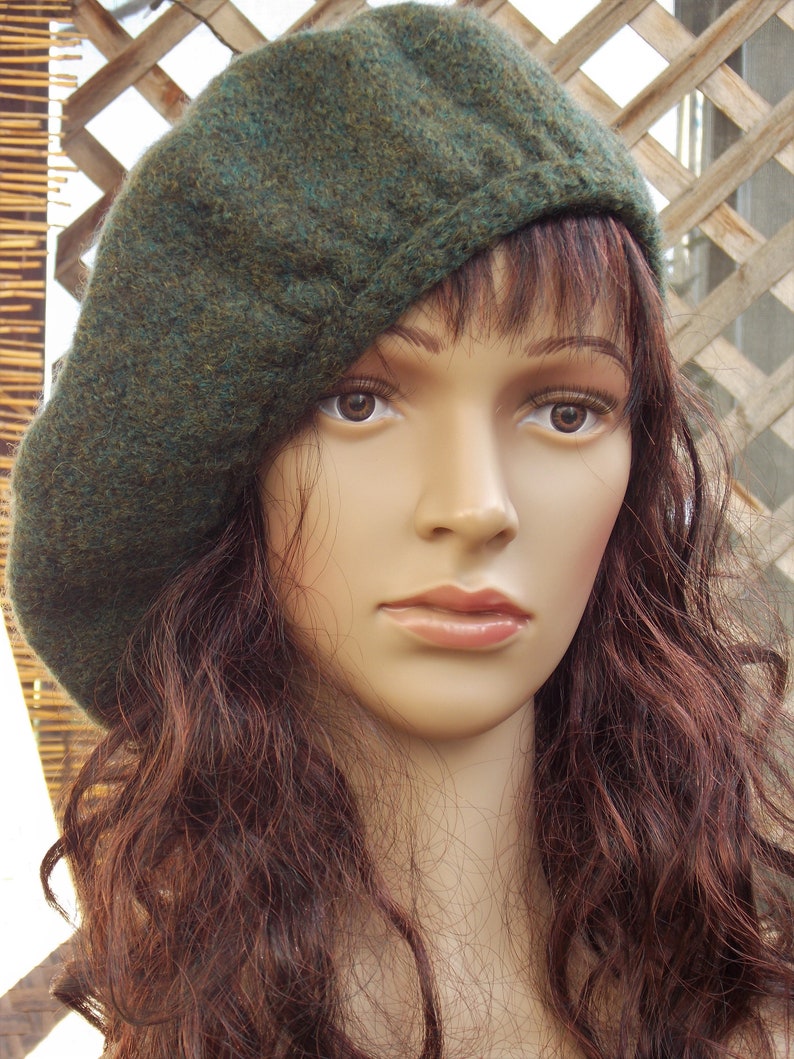 Felted hat Scottish Tam wool tam beret bonnet knitted | Etsy