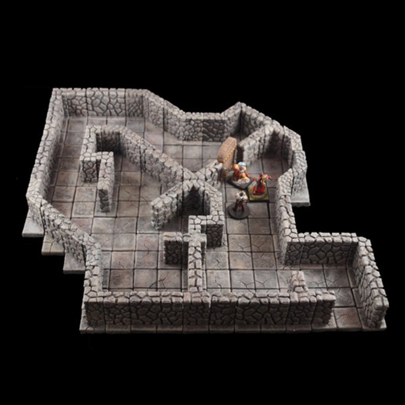 Versatile Modular Dungeon Diagonal Wall Set