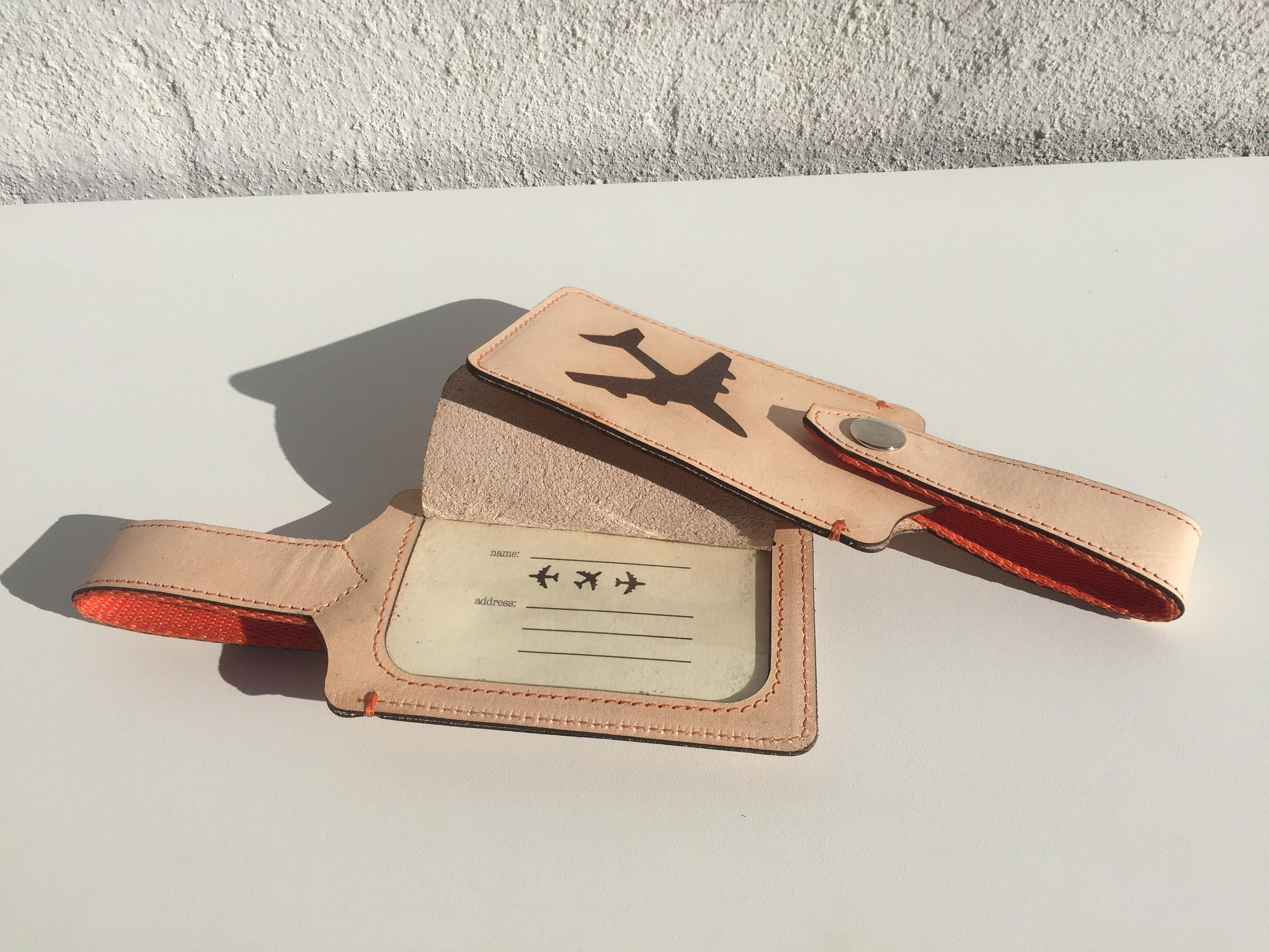 Laser Cut and Engraved Leather Luggage Tag Etsy