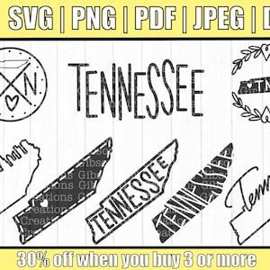 Tennessee Svg-bundel voor Cricut | Tennessee-ontwerpen voor overhemden | Tennessee Home Decor bestanden knippen | Tennessee boerderij Decor Svg ontwerpen