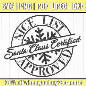 Nice List Svg / Christmas Nice List Svg / Christmas Stamp Svg / Clip Art / Cut File / Cut Files For Cricut / Dxf / Eps / Santa Approved Svg