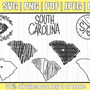 South Carolina-Svg-Bundle | Handgezeichnete South Carolina SVG | South Carolina Home Decor SVG | South Carolina Sublimation | USA Shirt SVG