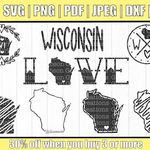 Wisconsin Svg | Wisconsin svg Bundle | WI svg | Wisconsin State Bundle svg | State svg | Bundle svg | Cut files Cricut/ Silhouette | Dxf