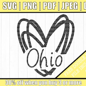 Ohio Svg | Ohio Heart Svg | OH Svg | Ohio State Svg | State Svg | Cut Files | Ohio DXF | Ohio Clip Art | Heart Svg | Free SVG Gift Included!