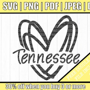 Tennessee-Svg | Tennessee hart SVG | TN-svg | Tennessee staat SVG | Staat Svg | Bestand knippen voor Cricut | Bestand knippen | DXF | Gratis SVG Gift Inc!
