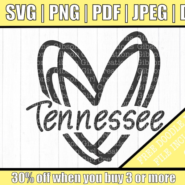 Tennessee Svg | Tennessee Heart Svg | TN Svg | Tennessee State Svg | State Svg | Cut file for Cricut | Cut File | DXF | Free SVG Gift Inc!