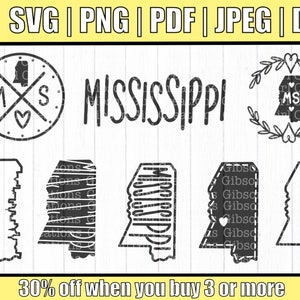 Mississippi Svg | Mississippi Svg Bundle | MS Svg | Mississippi State Bundle Svg | State Svg | Bundle Svg | Cut files for Cricut | Dxf