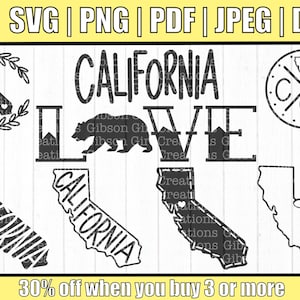 California Svg | California Svg Bundle | CA Svg | California State Bundle Svg | State Svg | Bundle Svg | California Cut files | Bundle DXF