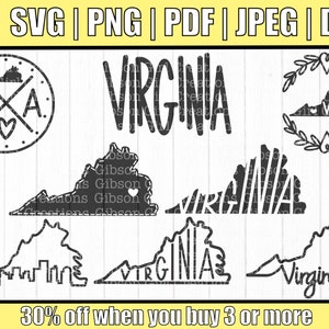 Virginie Svg | Virginia Svg Bundle | VA Svg | Virginia State Bundle Svg | | d’état Svg Bundle Svg | Couper des fichiers Cricut / Silhouette | Dxf