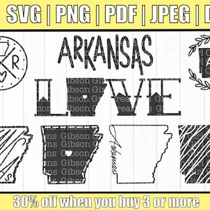 Arkansas Svg-bundel voor Cricut | Arkansas-ontwerpen voor overhemden | Arkansas Home Decor gesneden bestanden | Arkansas boerderij Decor Svg ontwerpen