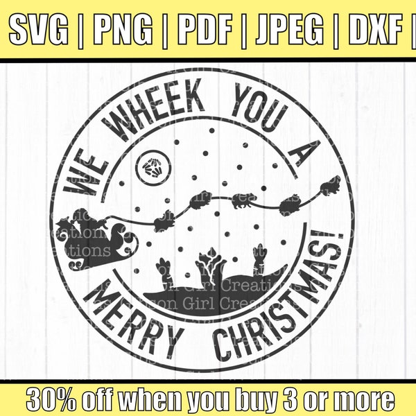 Guinea Pig Christmas Svg | Guinea Pig Svg | Pet Christmas Svg | Pet Svg | Wheek Svg | Guinea Pig Cut File | Cut File For Cricut | Funny Svg