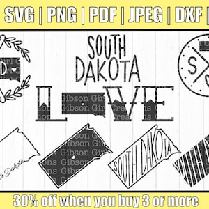 South Dakota Svg Bundle for Cricut | South Dakota Designs For Shirts | South Dakota Home Decor Cut File | South Dakota Farmhouse Decor Svg