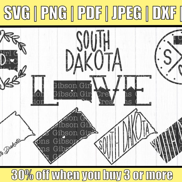 South Dakota Svg Bundle for Cricut | South Dakota Designs For Shirts | South Dakota Home Decor Cut File | South Dakota Farmhouse Decor Svg