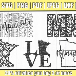Minnesota Svg Bundle for Cricut | Minnesota Designs For Shirts | Minnesota Home Decor Cut Files | Minnesota Farmhouse Decor Svg Designs