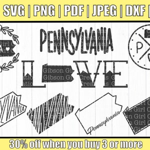 Pennsylvania Svg Bundle for Cricut | Pennsylvania Designs For Shirts | Pennsylvania Home Decor Cut Files | Pennsylvania Farmhouse Decor Svg