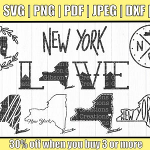 New York Svg | New York svg Bundle | NY svg | New York State Bundle svg | State svg | Bundle svg | Cut files Cricut/ Silhouette | Dxf | EPS