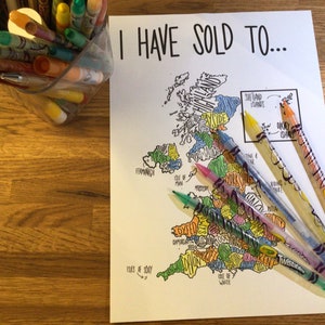 UK Postcode Etsy Sales Map | Labelled Postcodes | Travel Map | Sales ...