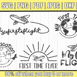 Mein erster Flug für Cricut | Erster Trip für den Urlaub | Erstmals Flyer SVG Für Shirts | Kinder Reise-Svg für Shirts | Flugzeug