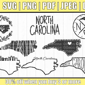 North Carolina Svg | North Carolina Svg Bundle | NC Svg | North Carolina State Bundle Svg | State Svg | Bundle Svg | Cut files | DXF