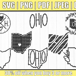 Ohio Svg Bundle for Cricut | Ohio Design For Shirts | Ohio Home Decor Cut File | Ohio Farmhouse Decor Svg Design | Ohio Hand Drawn Clip Art