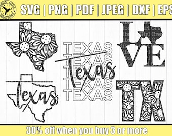 Texas Svg Bundle for Cricut | Texas Designs For Shirts | Texas Home Decor Cut Files | Texas Farmhouse Decor Svg Designs | Texas Wedding Svg